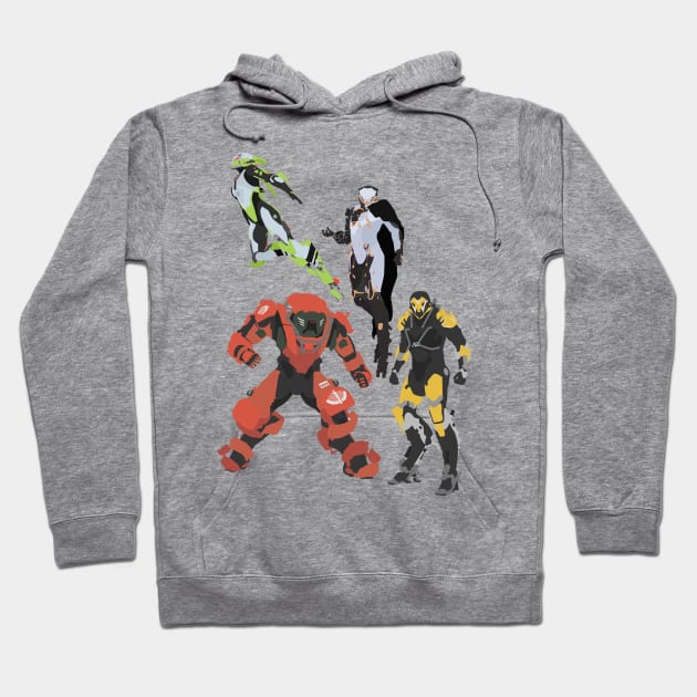 Anthem - All 4 Javelins Vector Art Hoodie by FireDragon04